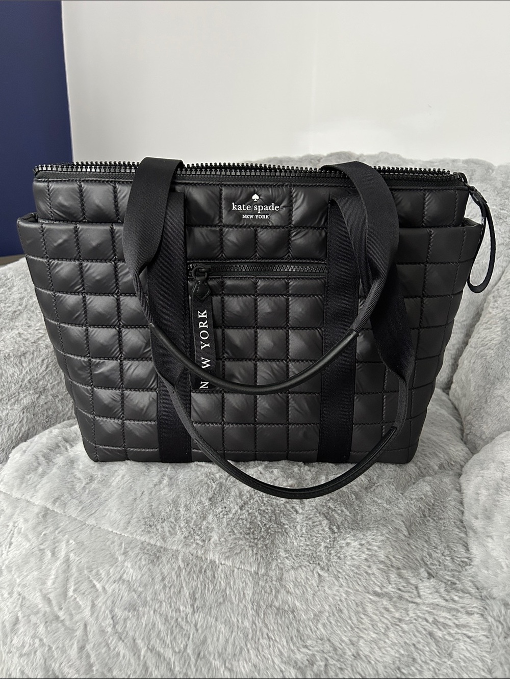 NWOT Kate Spade Camden quilted medium black tote